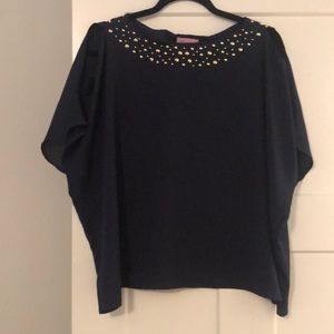 Lilly Pulitzer dressy navy top
